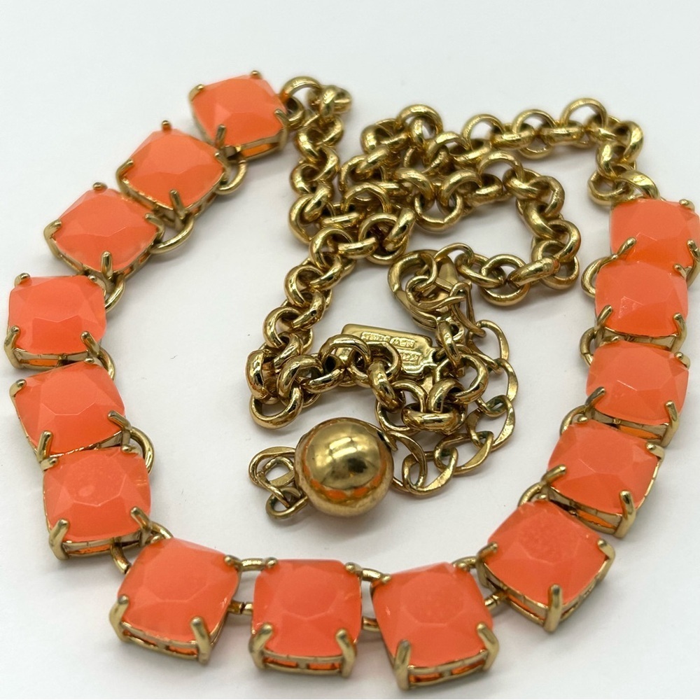 Kate Spade Coral Orange Squared Away Necklace